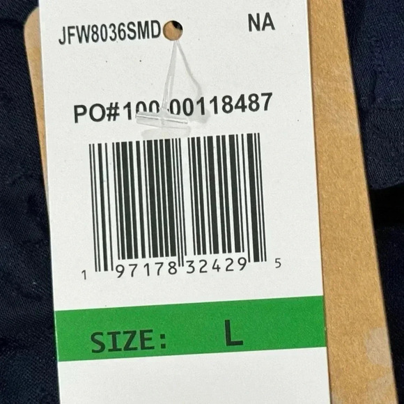 NWT MASON & BELLE Boutique Top Navy Lace Blouse Long Sleeve Cinched Waist Sz L - Picture 9 of 15